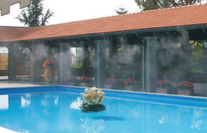 Outdoor cooling by mist systems